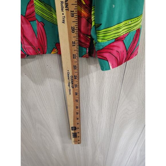 Erin London Floral Colorful Button Up Long Sleeve Blouse Top Soft Size S - Picture 7 of 8